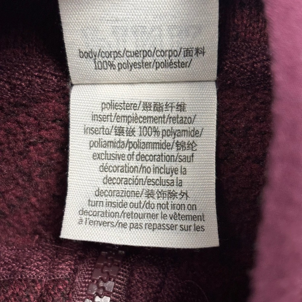 Pink Victoria's Secret Quarter Zip Fleece Pullover Burgundy Maroon Mixed Media M - Picture 5 of 7
